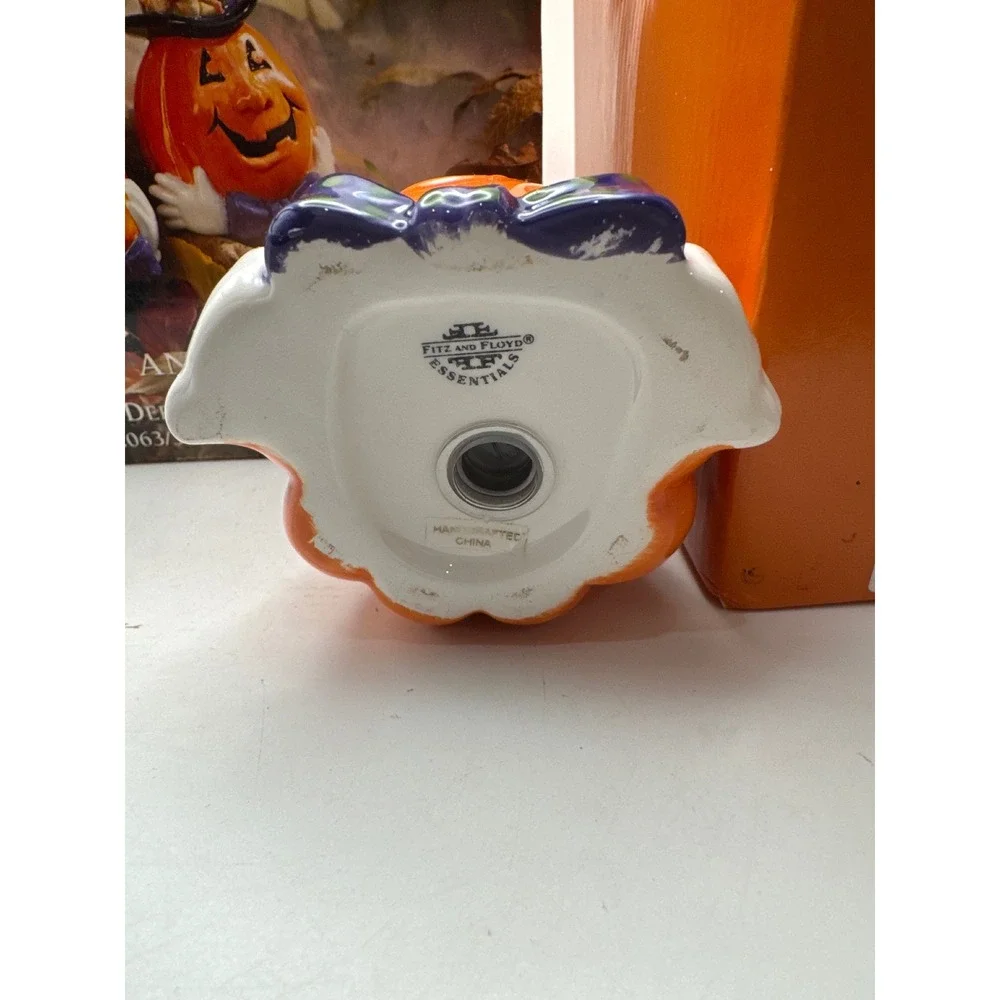 Fitz and Floyd Pumpkin‎ Pepper Shaker with Box Halloween Ceramic